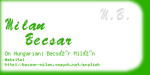 milan becsar business card